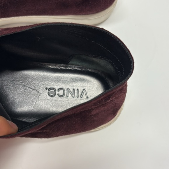 VINCE. Chelsea Suede Lace Up Sneaker size 8 maroon - Picture 4 of 8